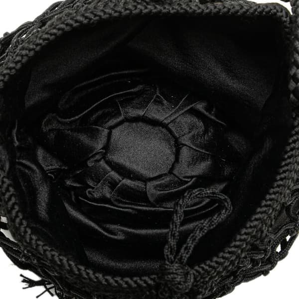 Pre-owned Bottega Veneta Satin Rope Tassel Crossbody Black