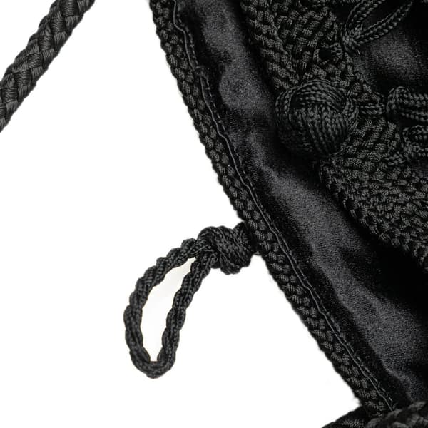 Pre-owned Bottega Veneta Satin Rope Tassel Crossbody Black