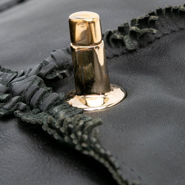 Pre-owned Chanel CC Lambskin Fringe Single Flap Black