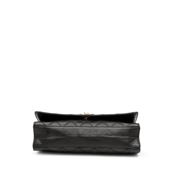 Pre-owned Chanel Small CC Quilted Lambskin Turnlock Full Single Flap Black