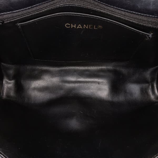 Pre-owned Chanel Small CC Quilted Lambskin Turnlock Full Single Flap Black