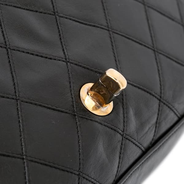 Pre-owned Chanel Small CC Quilted Lambskin Turnlock Full Single Flap Black