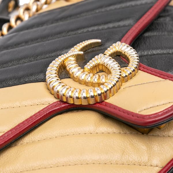 Pre-owned Gucci Mini GG Marmont Matelasse Leather Torchon Flap Crossbody Brown