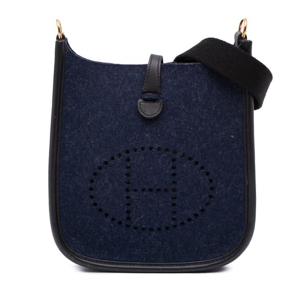 Pre-owned Hermès Feutre and Swift Evelyne TPM Blue