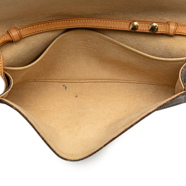 Pre-owned Louis Vuitton Monogram Pochette Twin GM Brown