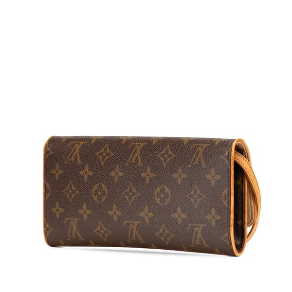 Pre-owned Louis Vuitton Monogram Pochette Twin GM Brown
