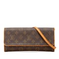 Miniatyrbild 1 av 10: Pre-owned Louis Vuitton Monogram Pochette Twin GM Brown