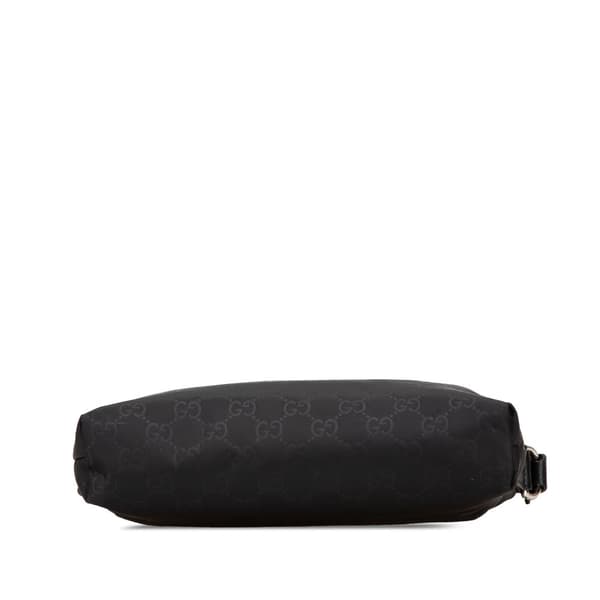 Pre-owned Gucci GG Nylon Flat Messenger Bag Black