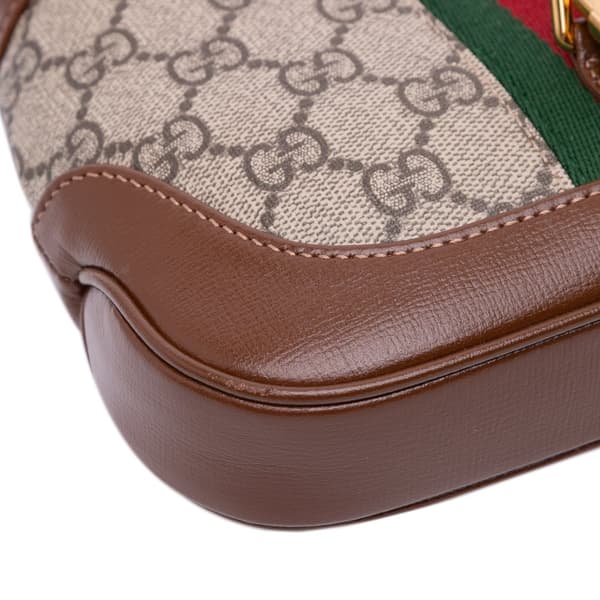 Pre-owned Gucci Mini GG Supreme Jackie 1961 Crossbody Brown