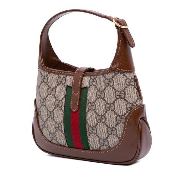 Pre-owned Gucci Mini GG Supreme Jackie 1961 Crossbody Brown