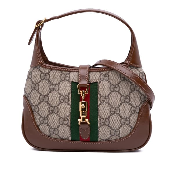 Pre-owned Gucci Mini GG Supreme Jackie 1961 Crossbody Brown