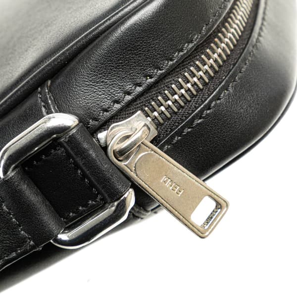 Pre-owned Fendi Small Leather Monster Bug Crossbody Black