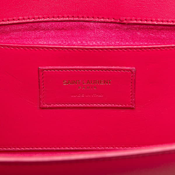 Pre-owned Saint Laurent Medium Smooth Calfskin Classic Monogram Kate Tassel Crossbody Pink