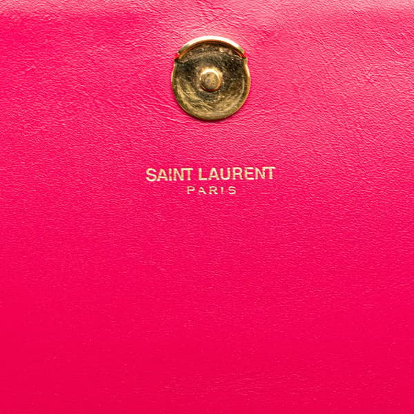 Pre-owned Saint Laurent Medium Smooth Calfskin Classic Monogram Kate Tassel Crossbody Pink