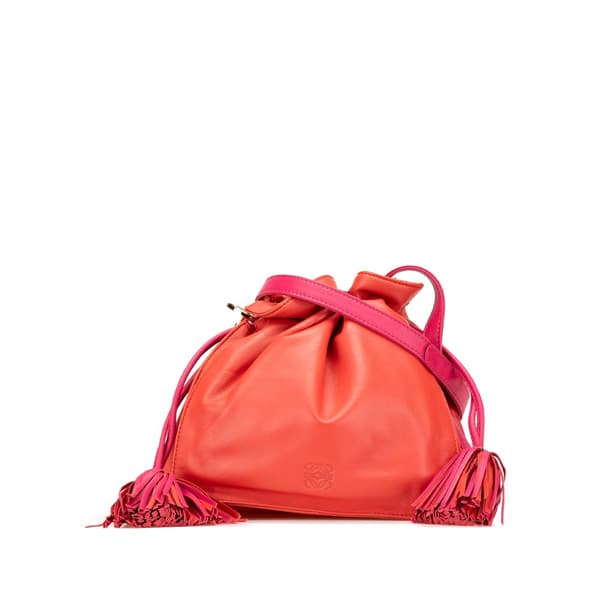 Pre-owned LOEWE Nappa Flamenco Tassel 22 Crossbody Red