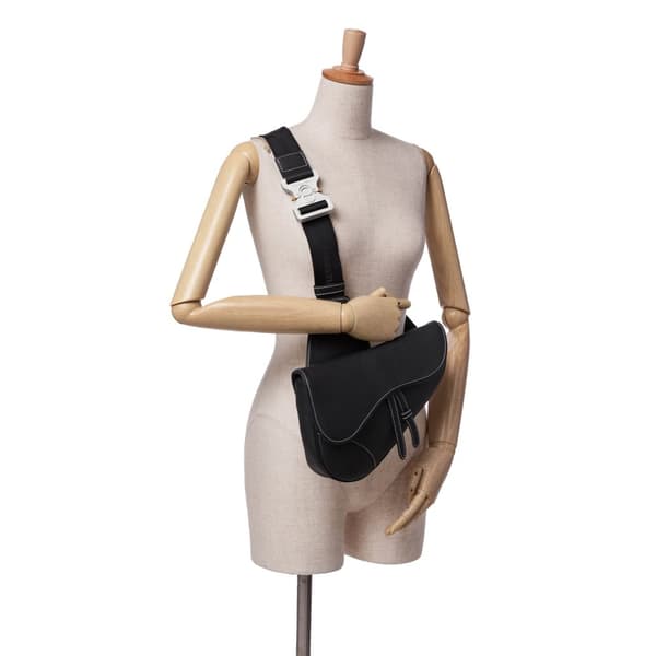 Pre-owned Dior Kim Jones Grained Calfskin Saddle Bag Black
