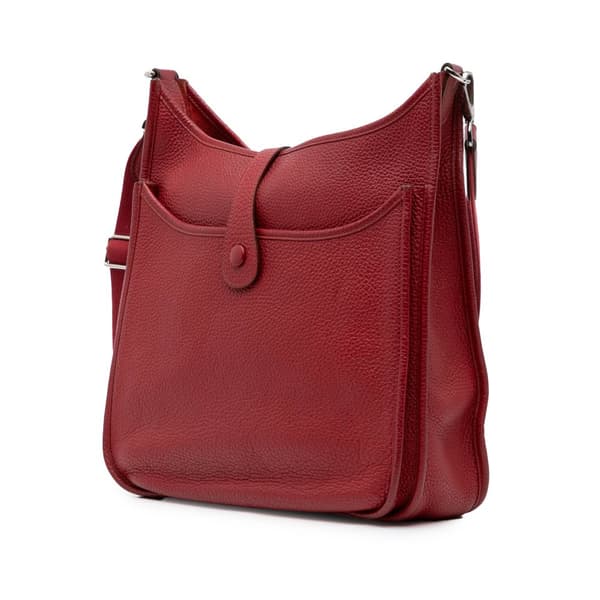 Pre-owned Hermès Clemence Evelyne III 29 PM Red