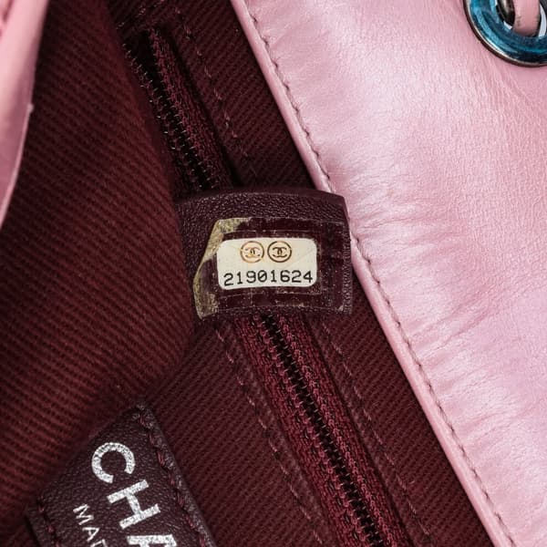 Pre-owned Chanel Mini Quilted Metallic Calfskin Coco Pleats Chain Flap Pink