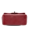 Miniatyrbild 3 av 9: Pre-owned Chanel Mini Square Classic Lambskin Single Flap Red