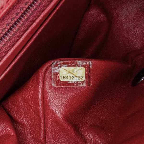 Pre-owned Chanel Mini Square Classic Lambskin Single Flap Red