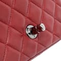 Miniatyrbild 7 av 9: Pre-owned Chanel Mini Square Classic Lambskin Single Flap Red