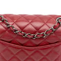 Miniatyrbild 8 av 9: Pre-owned Chanel Mini Square Classic Lambskin Single Flap Red