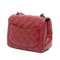 Miniatyrbild 2 av 9: Pre-owned Chanel Mini Square Classic Lambskin Single Flap Red
