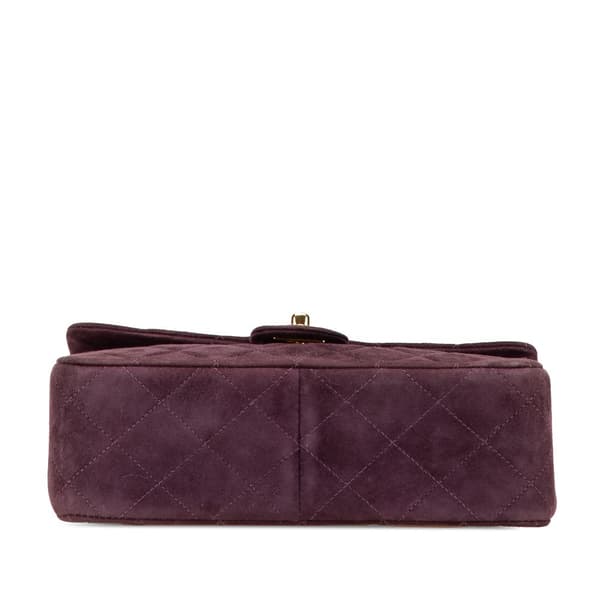 Pre-owned Chanel Mini Rectangular Classic Suede Single Flap Red