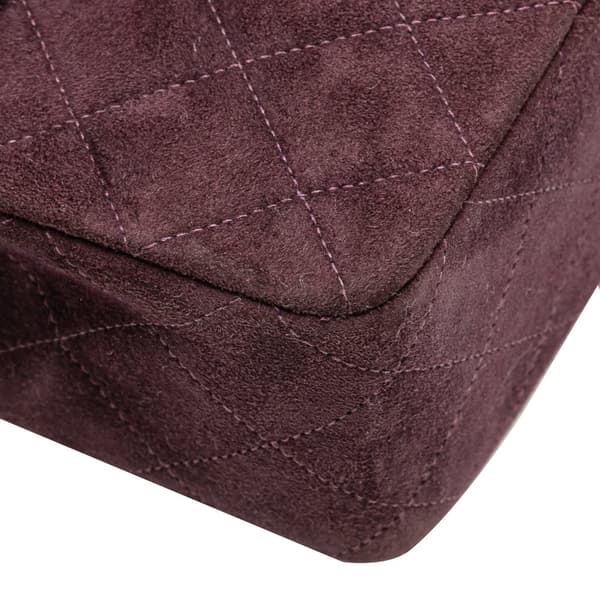 Pre-owned Chanel Mini Rectangular Classic Suede Single Flap Red