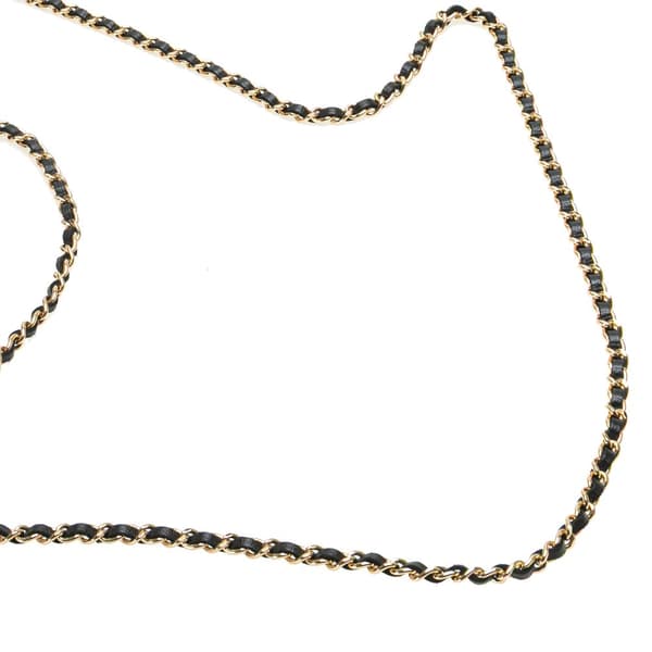 Pre-owned Chanel Fringe Denim Mood Clutch with Chain Black