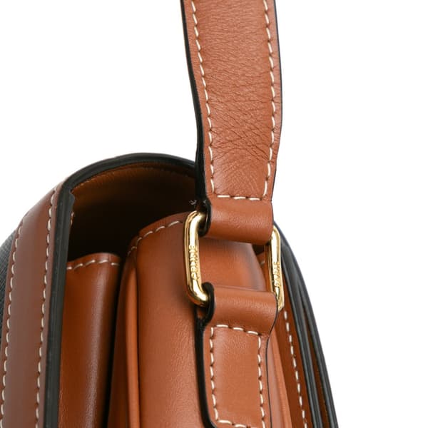 Pre-owned Celine Classique Coated Canvas Triomphe Crossbody Brown