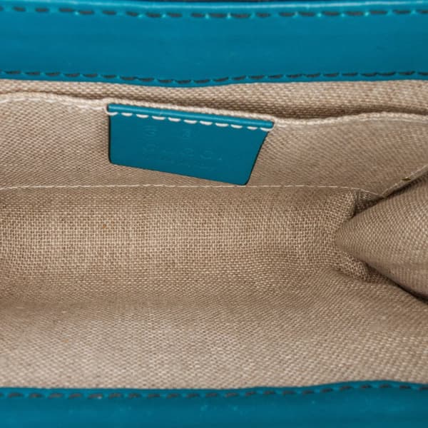 Pre-owned Gucci Mini Microguccissima Emily Crossbody Blue