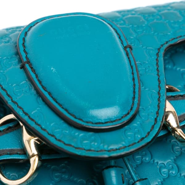 Pre-owned Gucci Mini Microguccissima Emily Crossbody Blue