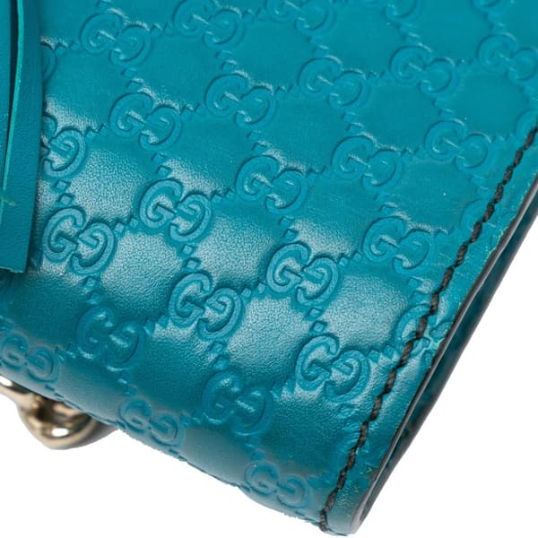 Pre-owned Gucci Mini Microguccissima Emily Crossbody Blue