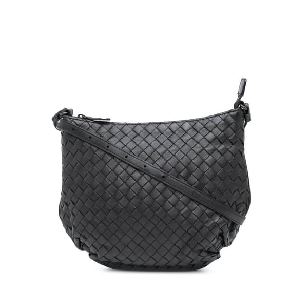 Pre-owned Bottega Veneta Nappa Intrecciato Crossbody Black