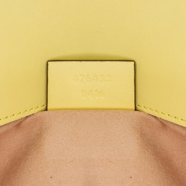 Pre-owned Gucci Super Mini GG Marmont Leather Matelasse Flap Crossbody Yellow