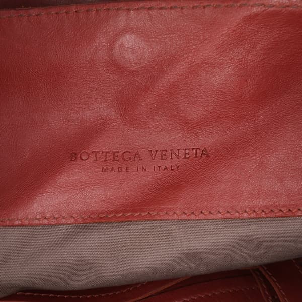 Pre-owned Bottega Veneta Nappa Intrecciato Flap Crossbody Red