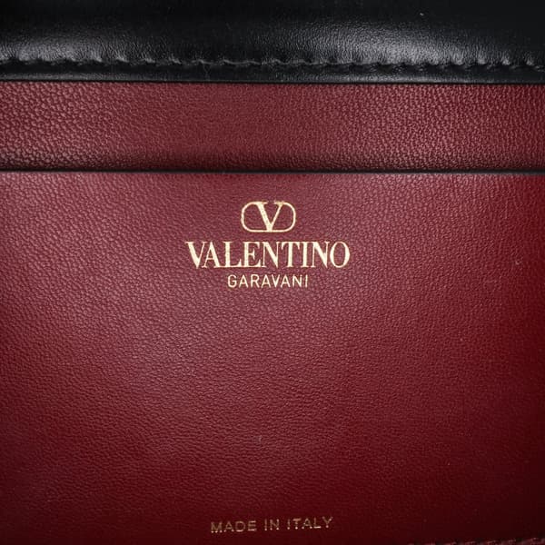 Pre-owned Valentino Small Leather Letter Crossbody Black