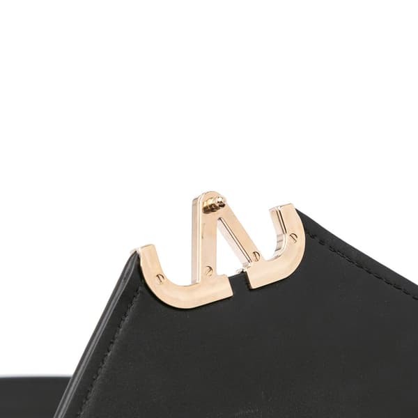 Pre-owned Valentino Small Leather Letter Crossbody Black