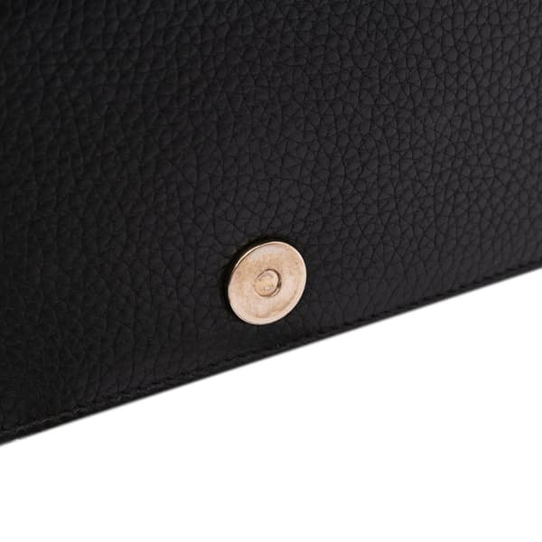 Pre-owned Dior Grained Calfskin Diorama Wallet on Chain Black