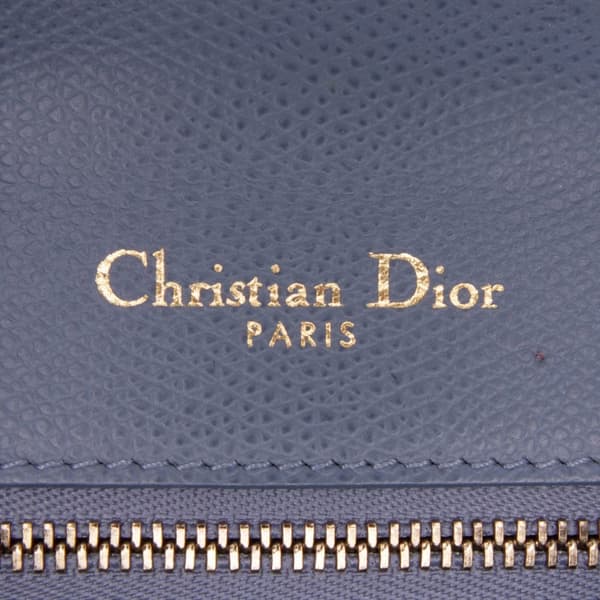 Pre-owned Dior Small Grained Calfskin Diorama Flap Blue