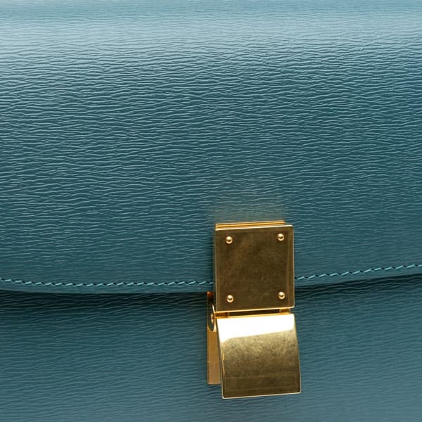 Pre-owned Celine Teen Calfskin Classic Box Blue