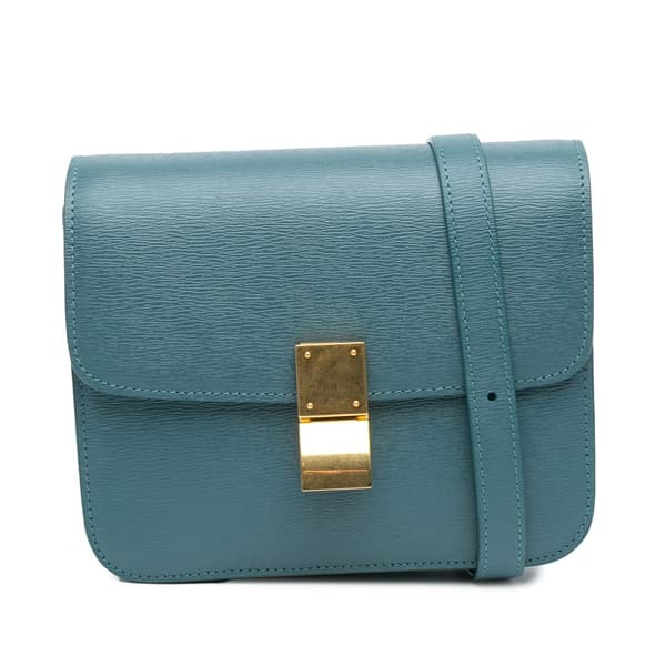 Pre-owned Celine Teen Calfskin Classic Box Blue