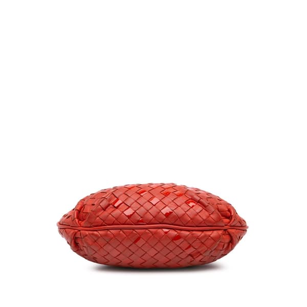Pre-owned Bottega Veneta Nappa and Patent Intrecciato Crossbody Red