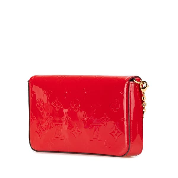 Pre-owned Louis Vuitton Monogram Vernis Pochette Felicie Red