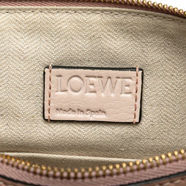 Pre-owned LOEWE Mini Leather and Suede Puzzle Crossbody Brown