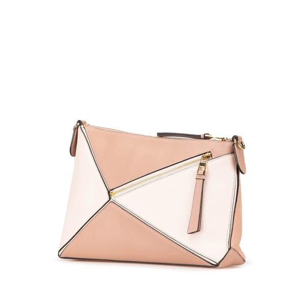 Pre-owned LOEWE Mini Leather and Suede Puzzle Crossbody Brown