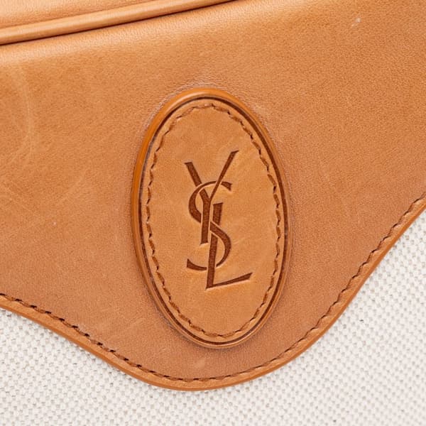Pre-owned Saint Laurent Canvas Sac Coeur Crossbody White