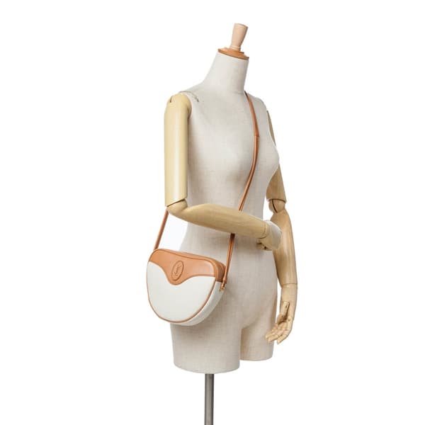 Pre-owned Saint Laurent Canvas Sac Coeur Crossbody White