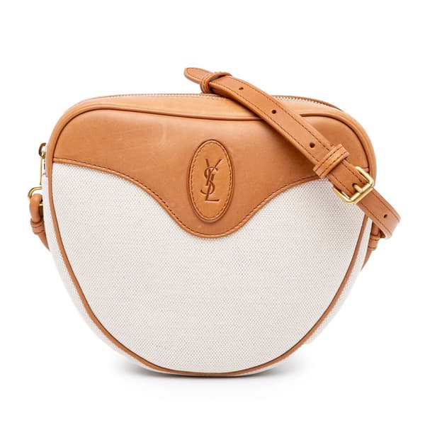 Pre-owned Saint Laurent Canvas Sac Coeur Crossbody White